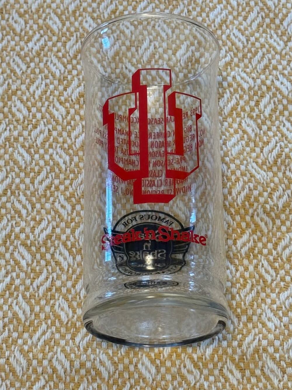 vintage Hoosiers basketball promotional glass, produced for Steak ’n Shake.